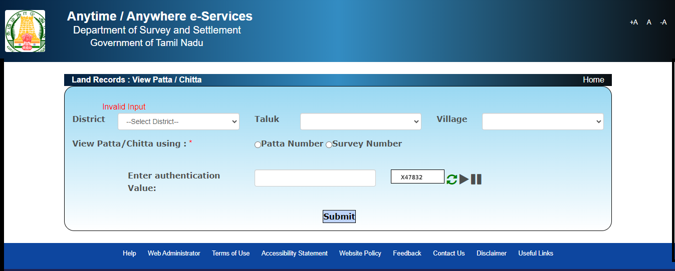 Patta Chitta Tamil Nadu Land Records